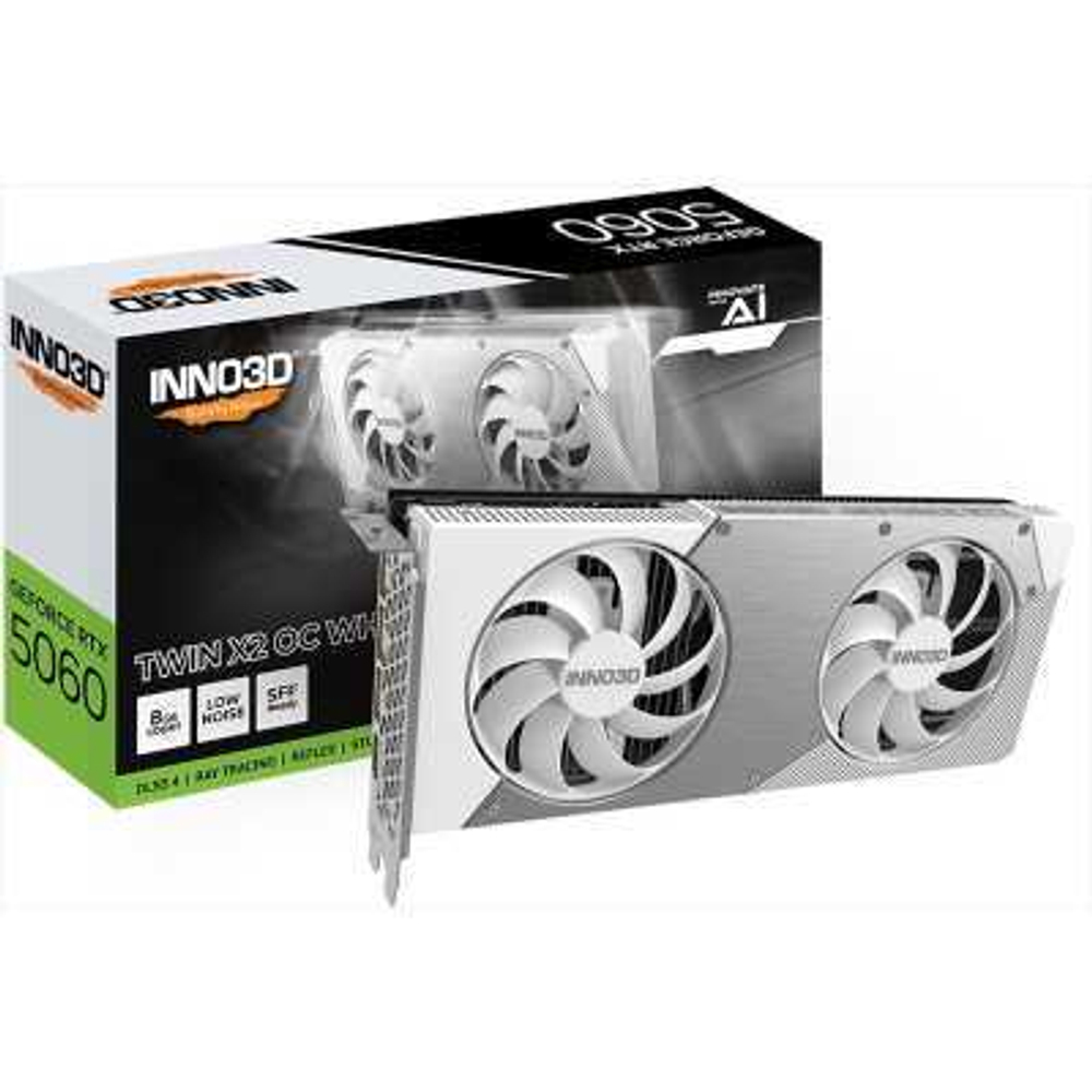 Видеокарта Inno3D nVidia GeForce RTX 5060 Twin X2 OC White 8Gb N50602-08D7X-195070W