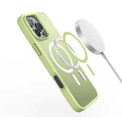 Защитный матовый чехол зеленого цвета (Lime Green) с MagSafe для iPhone 16 Pro Max, серия Yind Series от Dux Ducis