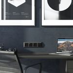 Выключатель двухклавишный проходной (черный матовый)