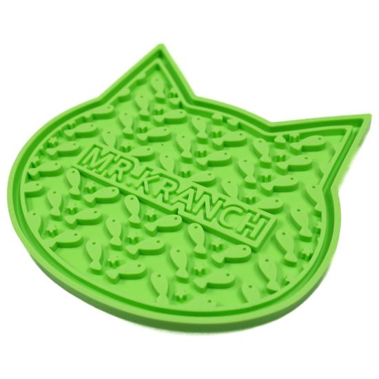 Mr.Kranch Лизательный коврик, для медленного поедания, силиконовый, зеленый, 12*12см