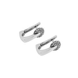 "Сальто" серьги в серебряном покрытии из коллекции "Стиль" от Jenavi с английским замком