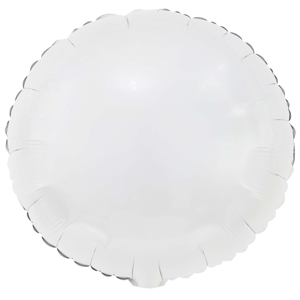 Шар фольгированный Круг 46 см (Белый)