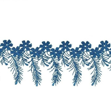 3AR888 Кружево гипюр с подвесками 6,5см*13,72м (21515 джинсовый)