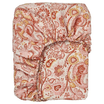 RODGERSIA Простыня на резинке, розовая/белая, 160x200 см