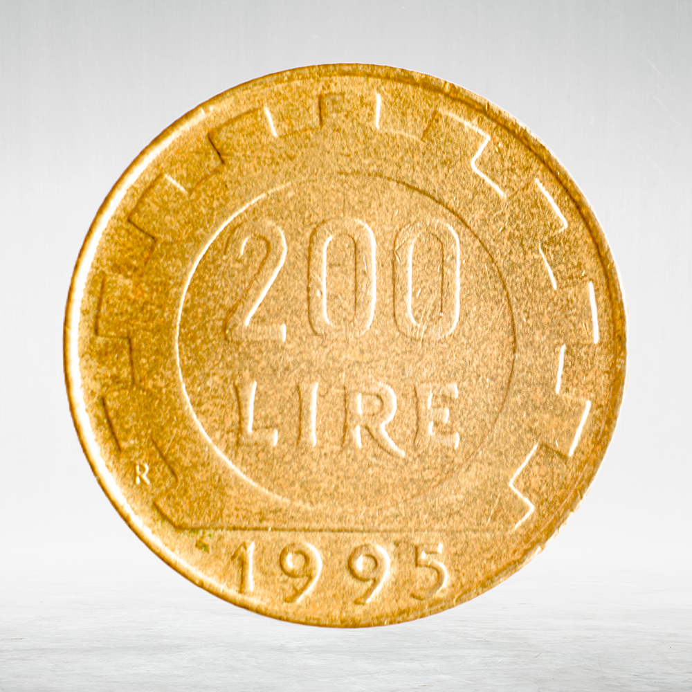 Italy 200 Lire 1995 R "Woman Head – Standard Issue", XF