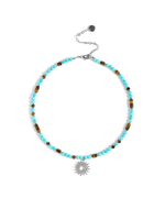 Чокер с турквенитом и тигровым глазом