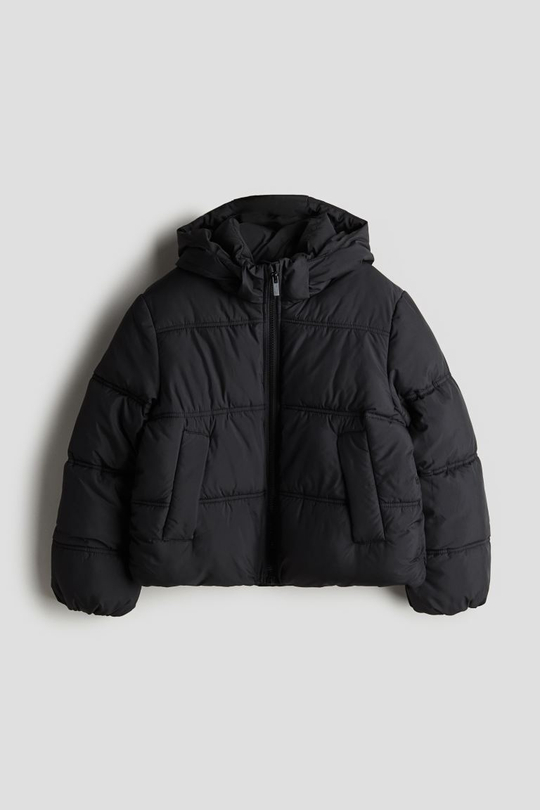 H&M Пуховая куртка с капюшоном, черный