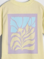 Желтая футболка для девочки трикотажная