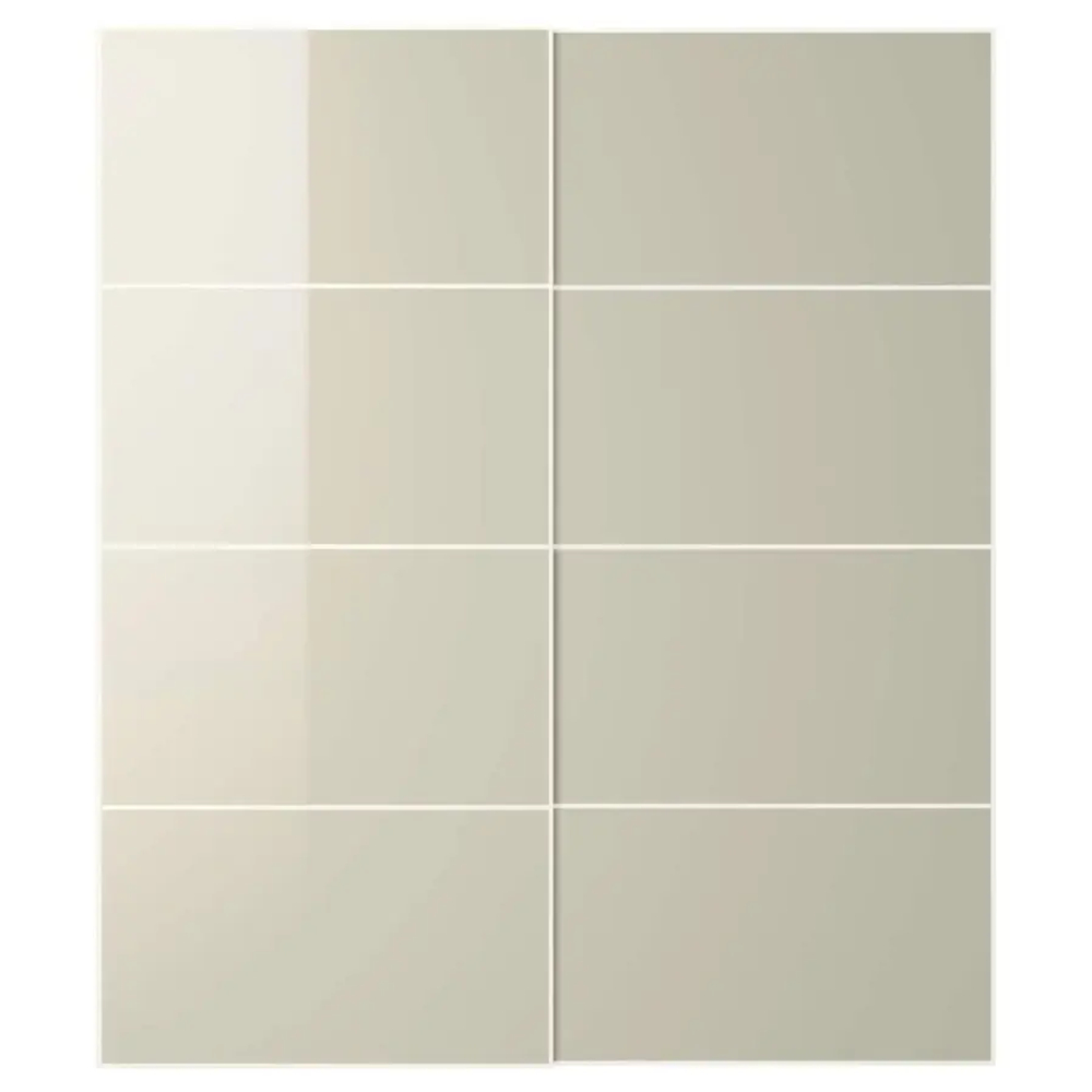 Пара раздвижных дверных рам - IKEA HOKKSUND /ХОККСУНД ИКЕА, 200х236 см, бежевый