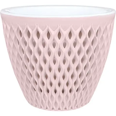 Кашпо для цветов пластиковое 3л d-17,1см «Версаль» Бежево-розовый