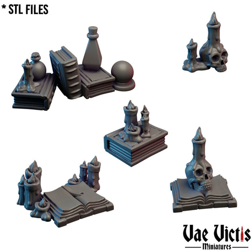 Книга Свечи Череп 1шт миниатюра для dnd, днд, pathfinder, фентези, Настольная игра, НРИ, Варгейм, РПГ