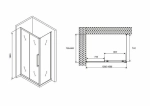 Душевой уголок ABBER Schwarzer Diamant AG30160MH-S80M 160x80 стекло матовое/профиль хром