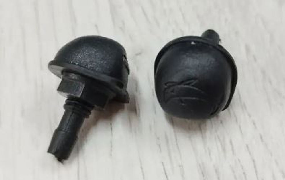 Жиклер омывателя 2101-09 4-х струйный на гайке (Черный) Дельфин 128157