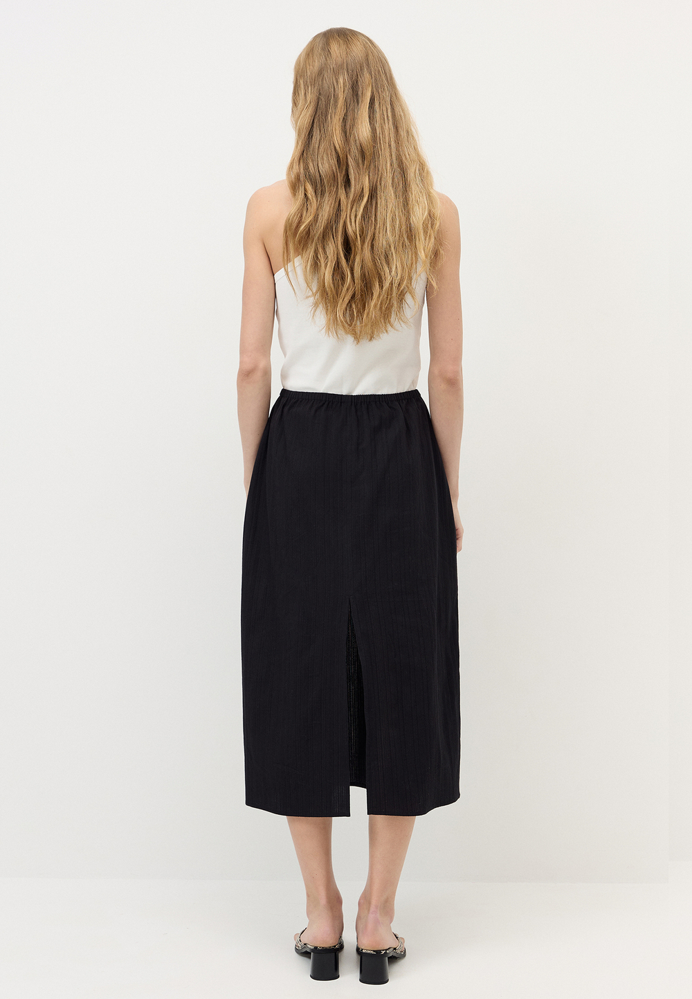 Юбка на резинке из фактурного хлопка