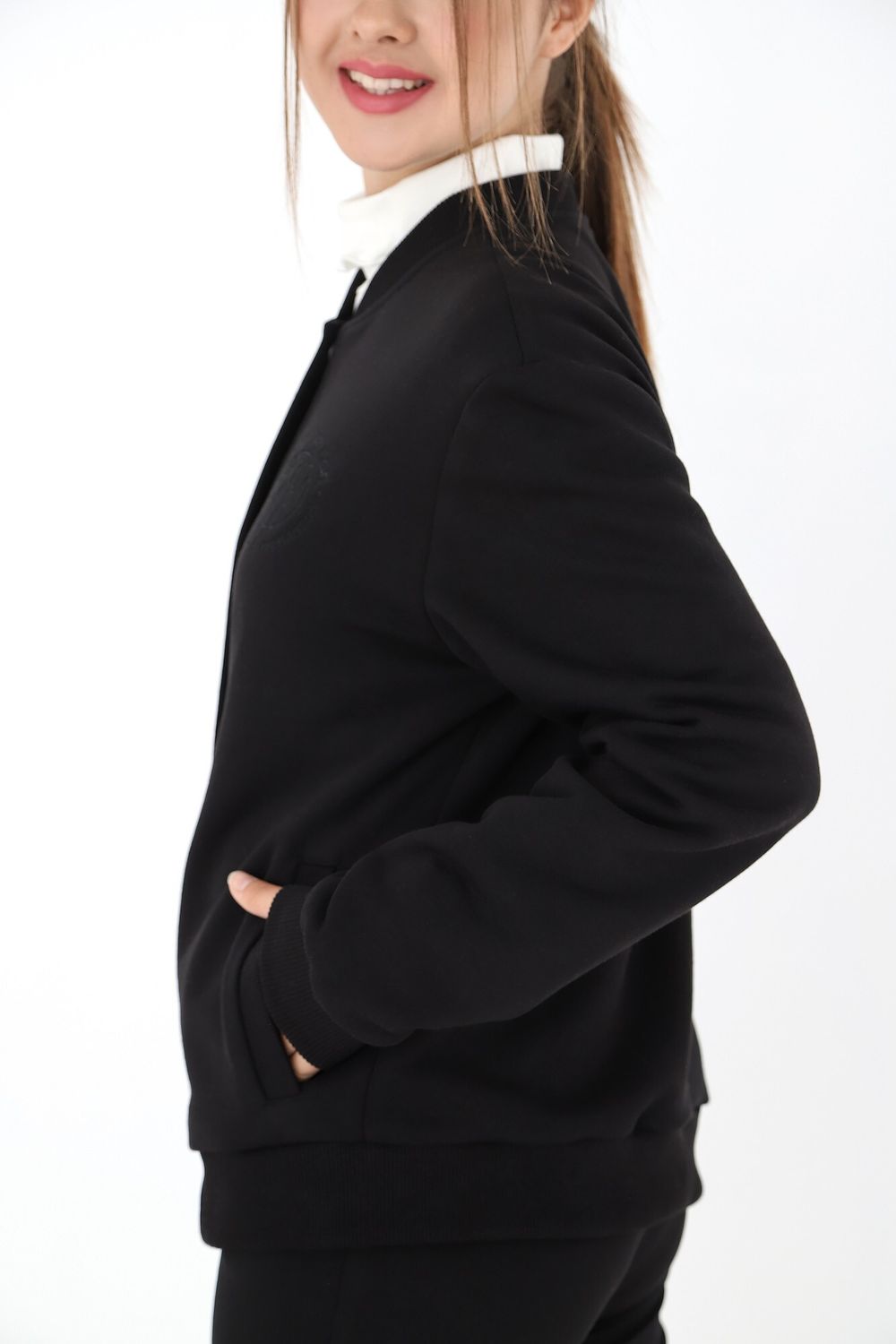 Джемпер для девочки Бомбер-1 Виотекс ЧЁРНЫЙ