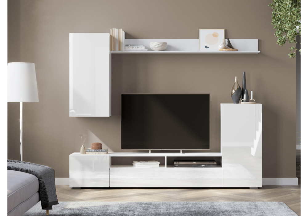 Готовая гостиная Woodville Oluwande белый, белый глянец