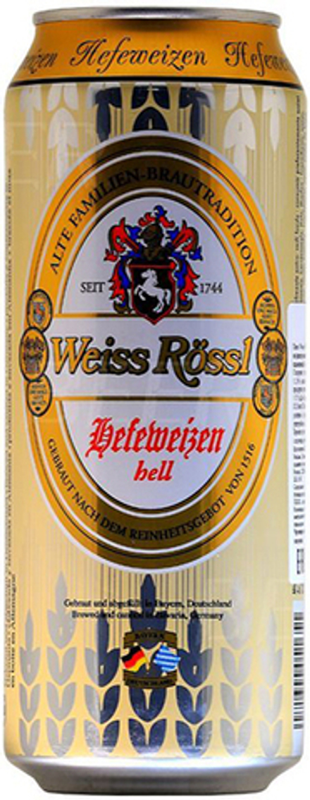 Пиво Вайсс Рёссл Хефевайцен Хелль / Weiss Rossl Hefeweizen Hell 0.5л - 24шт