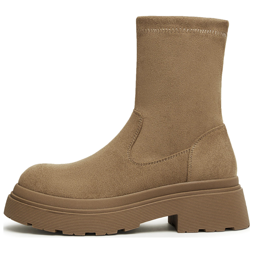 Teenmix Refined Luxury Thin Fleece Boots Crew Ankle Boots 4.5cm Women"s