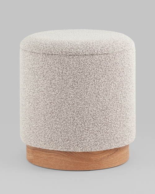 Пуф с ящиком Холли S букле бежевый