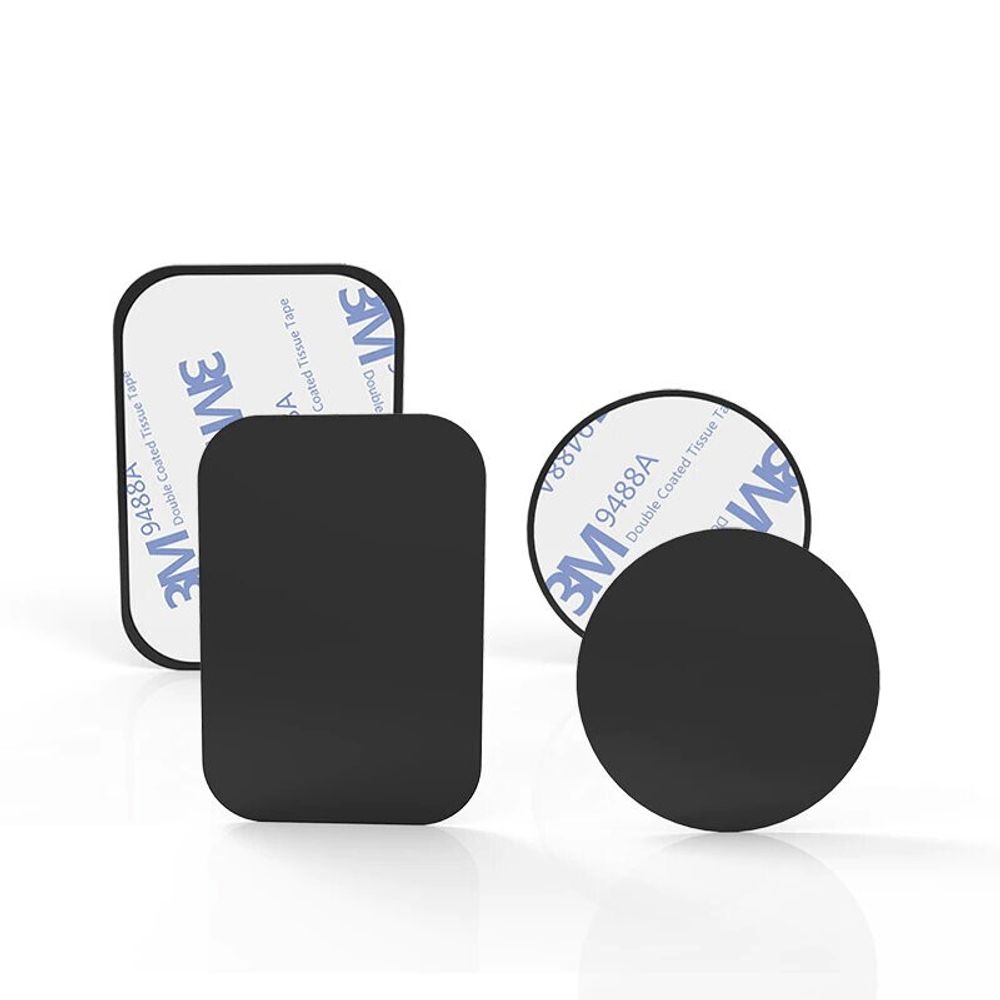 Пластины металлические для магнитного держателя телефона, прямоугольная+круглая (KPR)