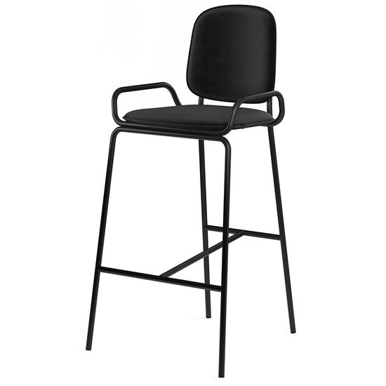 Стул барный ror, 2 frame, велюр, черный/черный