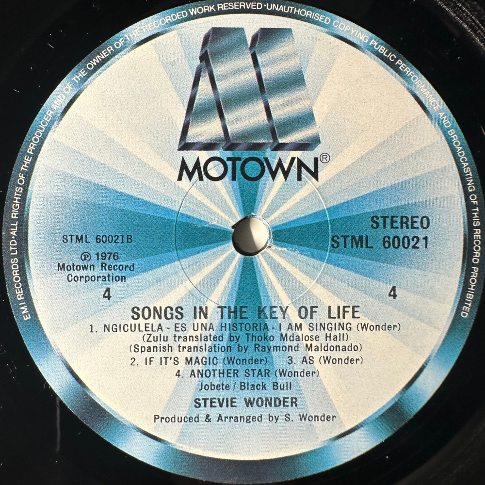 Stevie Wonder - Songs In The Key Of Life 2LP (Англия 1976г.)