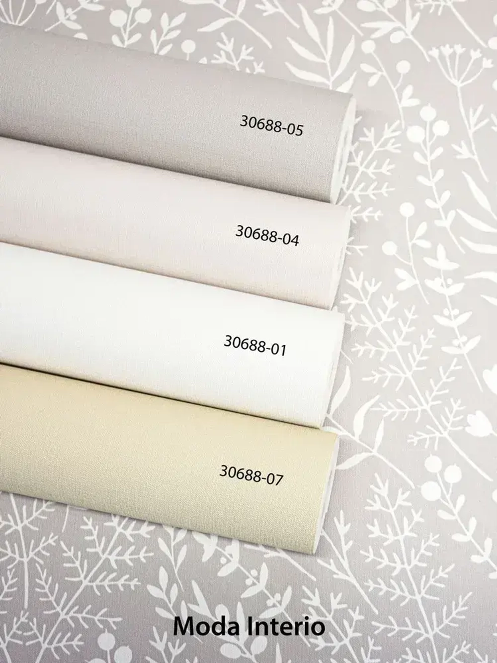 Обои флизелиновые, веточки на сером, прованс, метровые, для кухни, Palantine (Moda interio)