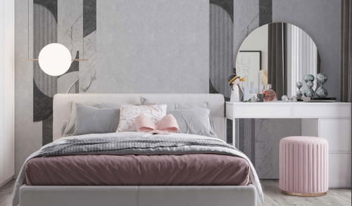 Панель ПВХ 3D Геометрия на бетоне  2700х250 мм