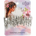 Заколка-автомат для волос «AKS - DesignPRO», зиг-заг, цвет золото и хром, 6,5*2,5см