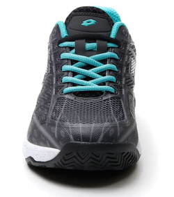 Мужские кроссовки теннисные Lotto Mirage 300 Clay - all black/all white/green