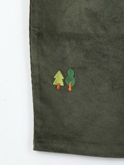 Широкие брюки хаки с вышивкой ЛЕС