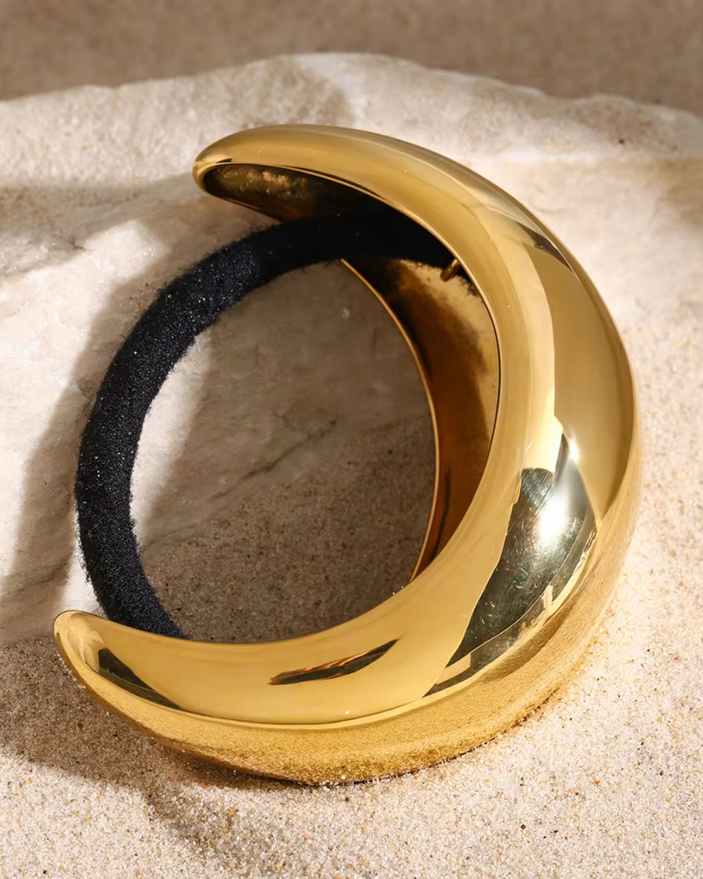 Резинка для волос металлическое полукольцо «BIG HAIR CUFF», золото/серебро