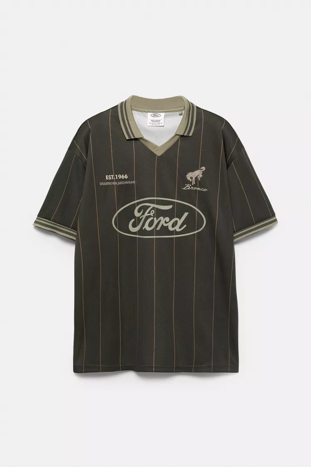 PULL&BEAR Футболка с символикой команды Ford, военно-морской