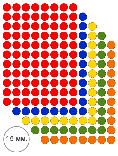 Виниловые наклейки для упаковки и маркировки Policomprint M29, 15 мм. 88 шт.
