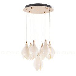 Люстра Cloyd MANGRA C7 / Ø39 см - керамика - золото (арт.10957)