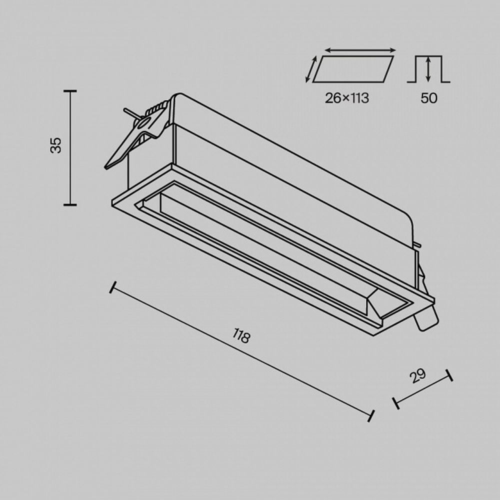Встраиваемый светильник Maytoni Parete DL100-6W2.7-3-4K-B