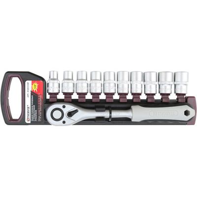 Набор торцевых головок THORVIK с трещоточной рукояткой 1/2"DR, 10-19 мм, 11 предметов  	S13S1111SP