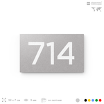 Номер на дверь 714, табличка на дверь для офиса, квартиры, кабинета, аудитории, склада, серая 120х70 мм, Айдентика Технолоджи