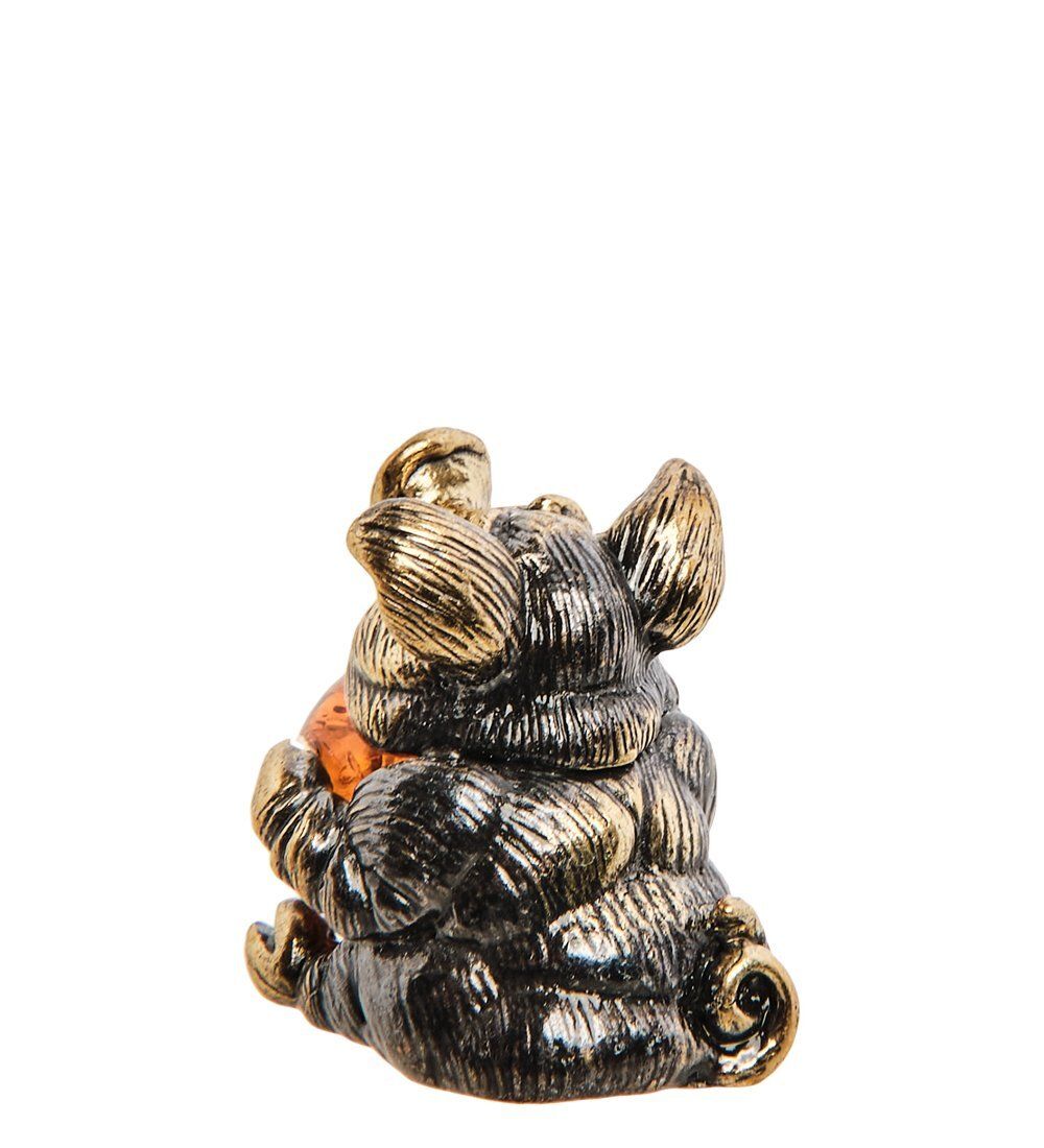Народные промыслы AM-3041 Фигурка «Поросенок Боря» (латунь, янтарь)