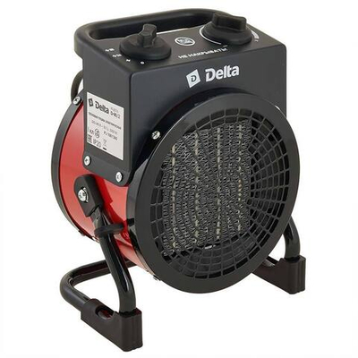 Тепловая пушка электрическая 2000 Вт DELTA D-90/2 красная с черным, Керамический нагревательный элемент