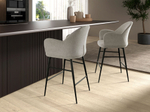 Барный стул Angel Cerda 4174 из светло-серой ткани