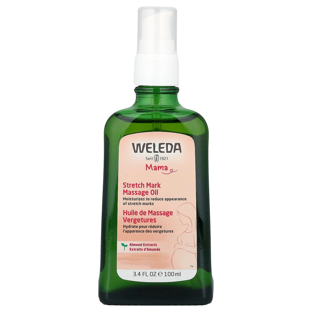 Weleda, Mama, массажное масло от растяжек, с экстрактом миндаля, 100 мл (3,4 жидк. унции)