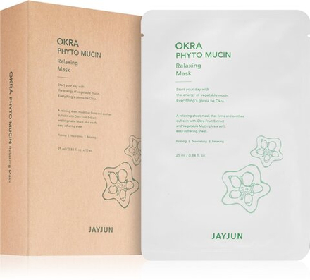 Jayjun Okra Phyto Mucin - тканевая маска с успокаивающим эффектом /   10x25  ml  / GTIN 8809495897254