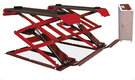 S320 Ножничный (двойные ножницы короткая платформа) напольный подъемник,  3 т.