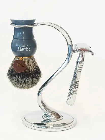 Подставка для помазка и станка "KURT" металлическая в виде кобры, 155 мм, К_90006