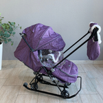 Коляска комбинированная «Наши детки» 6 баклажан с полоской (арт. НДТ6/6)