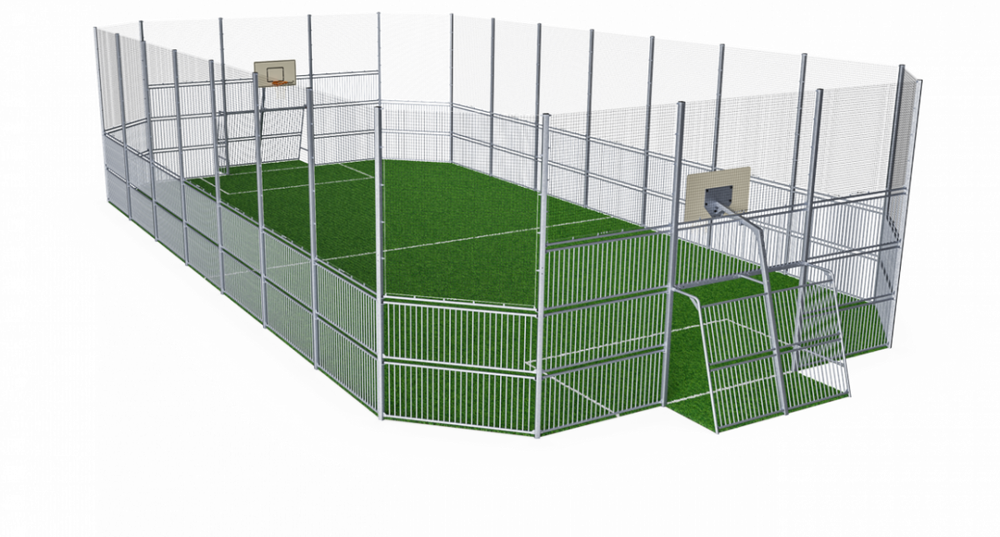 Площадка MUGA, 12x24, высокая - сталь