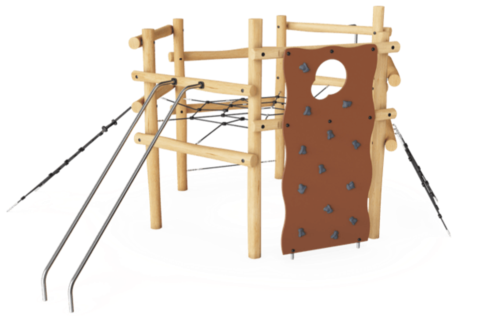 Комбинация с альпинистской стенкой и сеткой