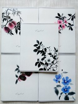 Тетрадь 96 листов А5+. "Акварельные Цветы", общая, клетка. Формат А5+ (163*203 мм). Арт.120049. С полями. Комплект 5 шт.