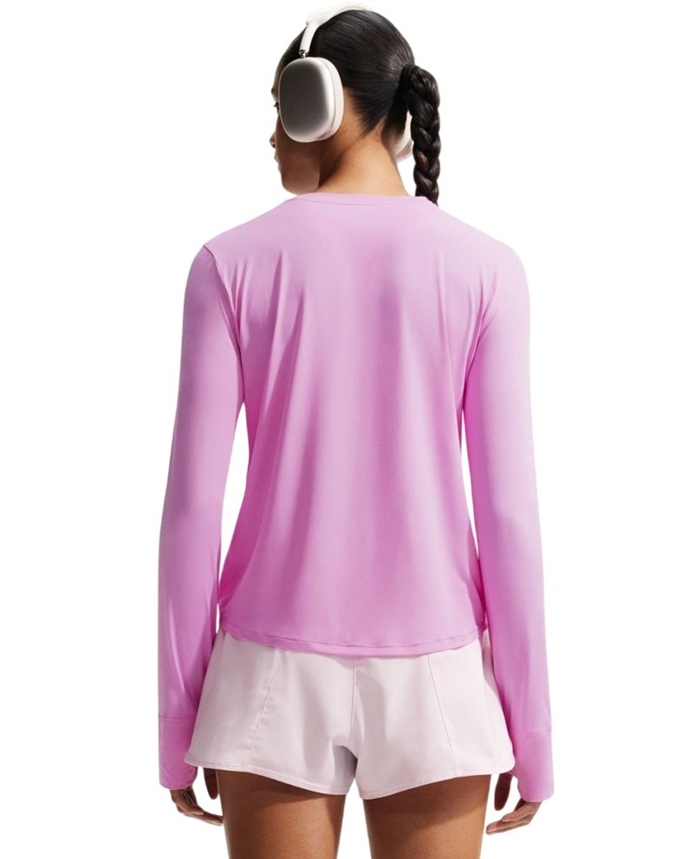 Женская теннисная футболка   Nike One Classic Dri-Fit Long-Sleeve - light magenta/white